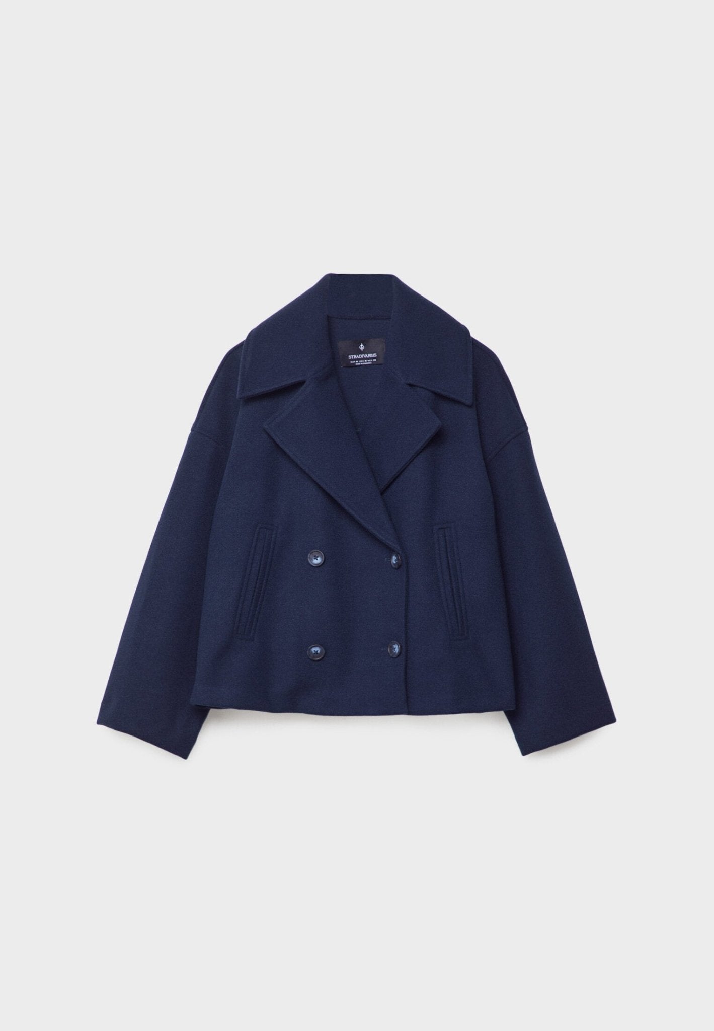 Viola Cropped Double-Breasted Jacket | Collared Relaxed Fit Jacket