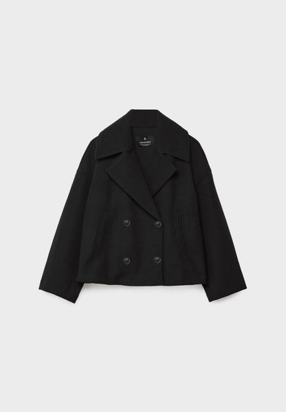 Viola Cropped Double-Breasted Jacket | Collared Relaxed Fit Jacket