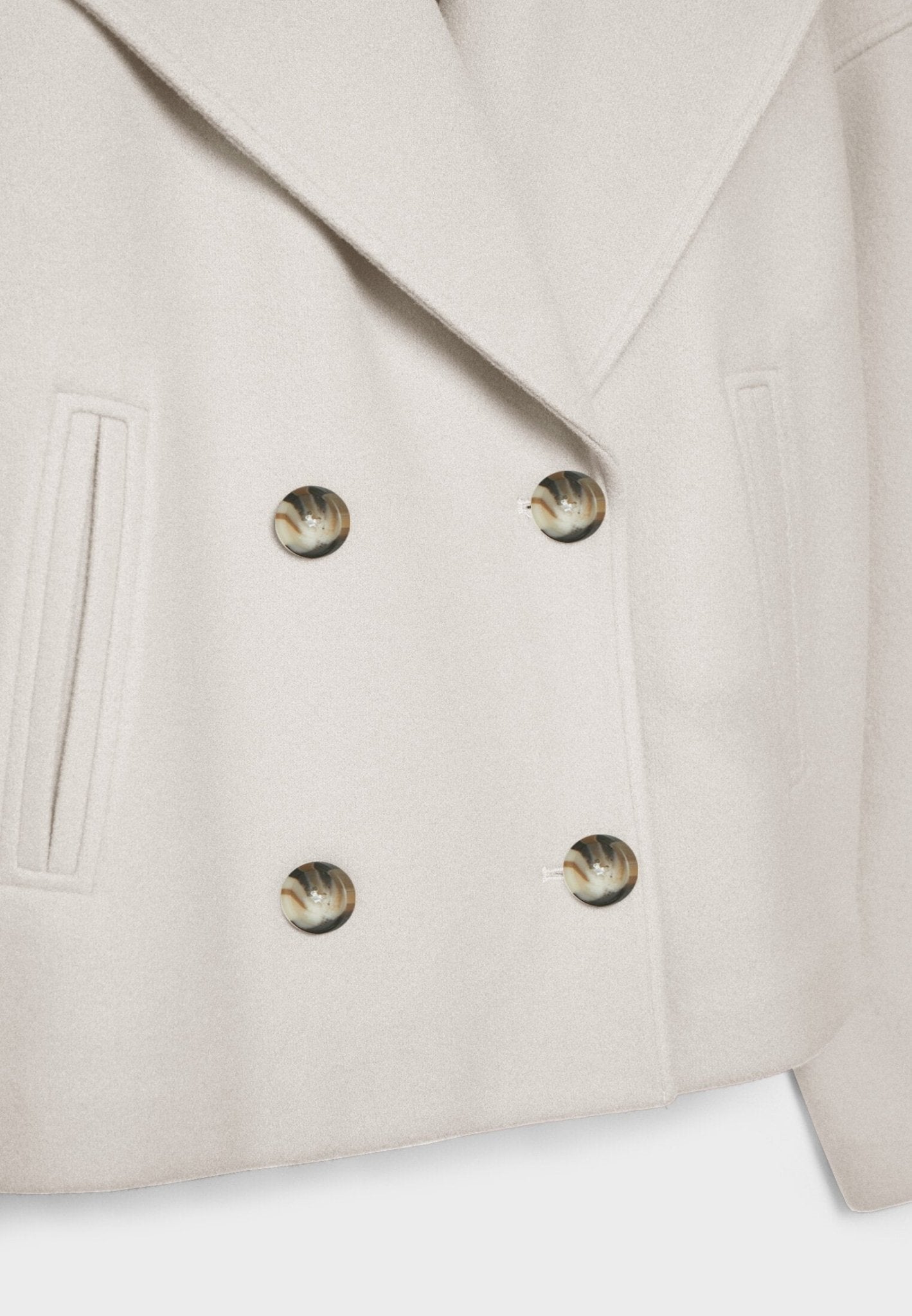 Viola Cropped Double-Breasted Jacket | Collared Relaxed Fit Jacket