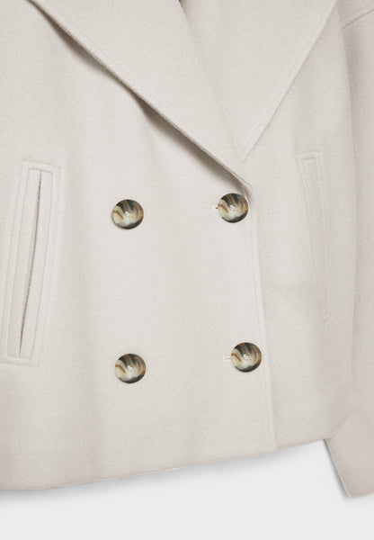 Viola Cropped Double-Breasted Jacket | Collared Relaxed Fit Jacket