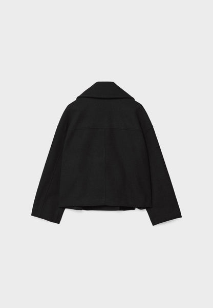 Viola Cropped Double-Breasted Jacket | Collared Relaxed Fit Jacket