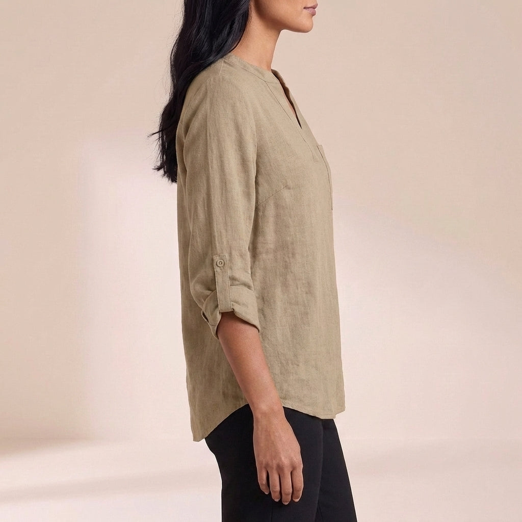Isla Relaxed Fit Blouse | V-Neck 3/4 Sleeve Blouse