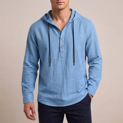Jack Relaxed Fit Hoodie Shirt | Hooded Button Placket Shirt