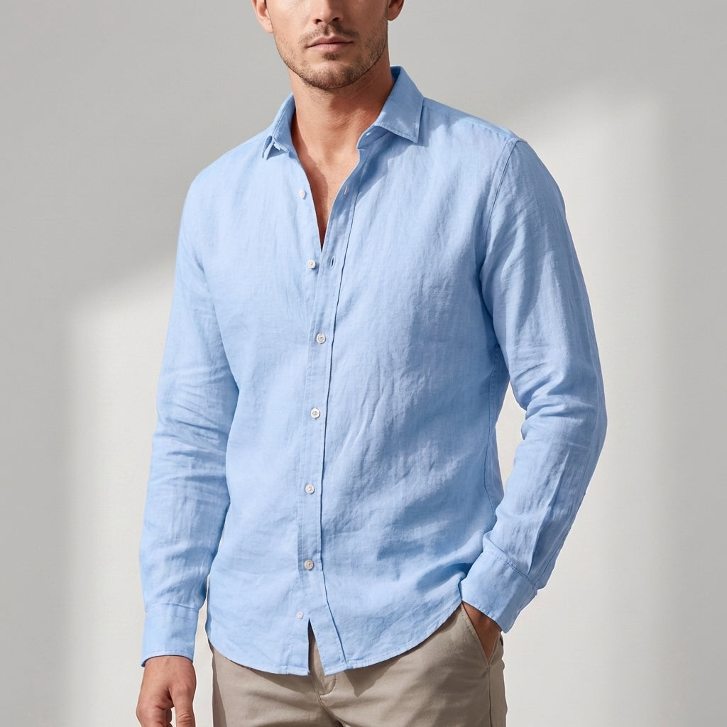 Arthur Relaxed Fit Button-Down Shirt | Collared Long Sleeve Shirt