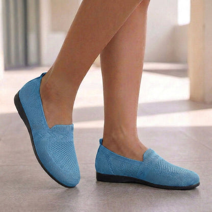 Lily Low-Top Loafer Flats | Geometric Pattern Round Toe Flats