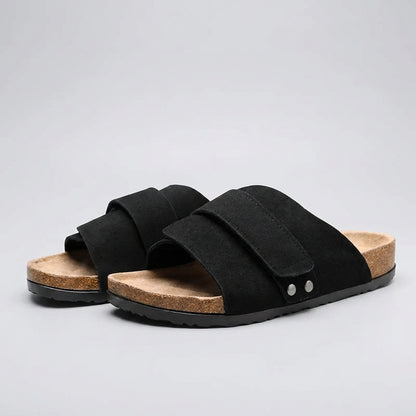 Oscar Orthopedic Slide Sandal | Adjustable Strap Cork Footbed Slide Sandal