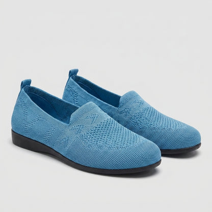 Lily Low-Top Loafer Flats | Geometric Pattern Round Toe Flats