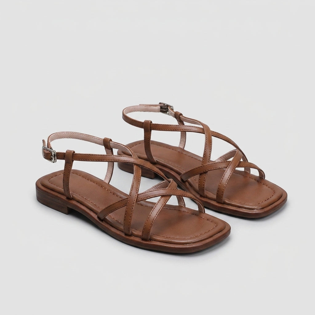 Isla Flat Strap Sandals | Multi-Strap Ankle Strap Sandals