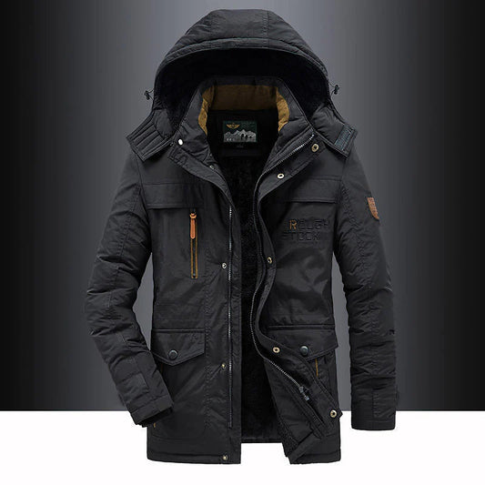 Archie Hooded Relaxed Fit Winter Jacket | Fleece Lined Quilted Shoulders Jacket