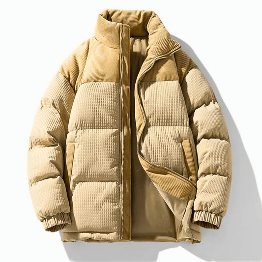 Oliver Oversized Puffer Jacket | Quilted Corduroy Panels Puffer Jacket