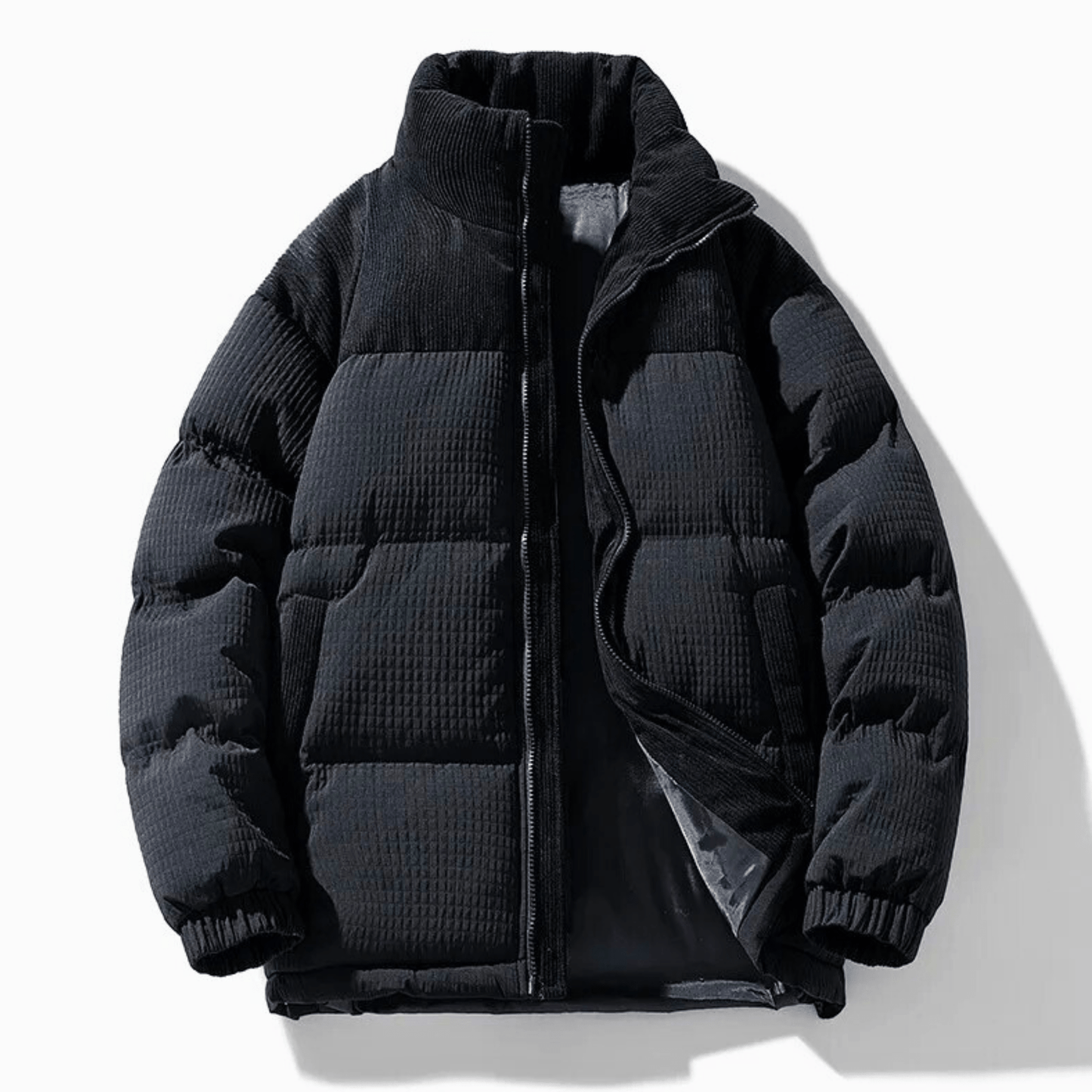 Oliver Oversized Puffer Jacket | Quilted Corduroy Panels Puffer Jacket