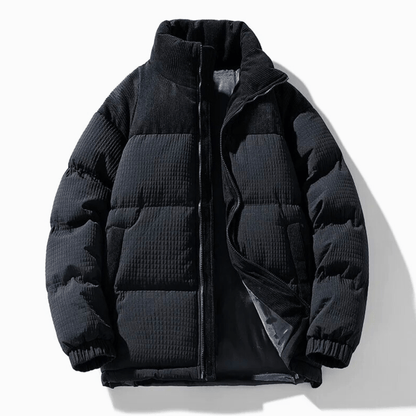 Oliver Oversized Puffer Jacket | Quilted Corduroy Panels Puffer Jacket