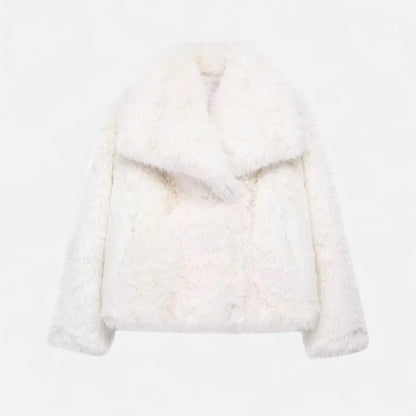 Isla Relaxed Fit Jacket | Wide Collar Fur Trim Jacket