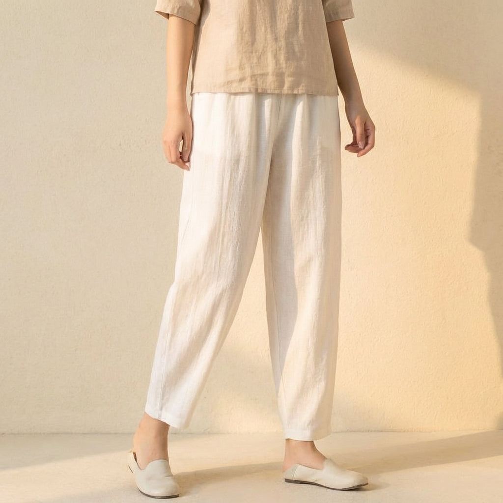 Isla Relaxed Fit Harem Pants | Elastic Waist Side Pockets Pants