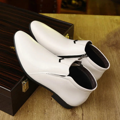 Anthony Classic Burnished Ankle Boots | Side-Zip Pointed Toe Shoes