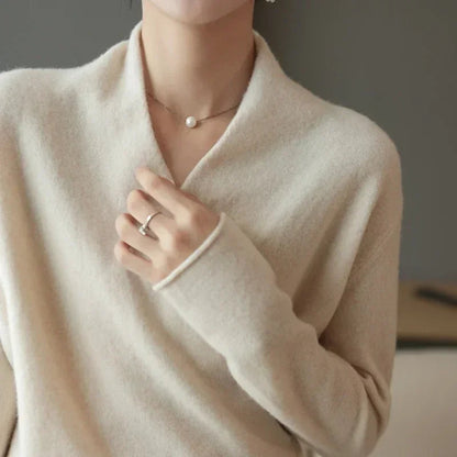Sofia Relaxed Fit Wrap Sweater | V-Neck Long Sleeve Sweater