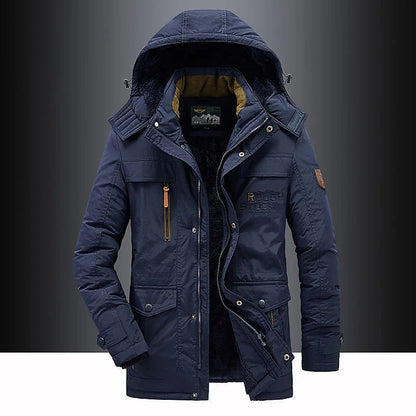 Archie Hooded Relaxed Fit Winter Jacket | Fleece Lined Quilted Shoulders Jacket