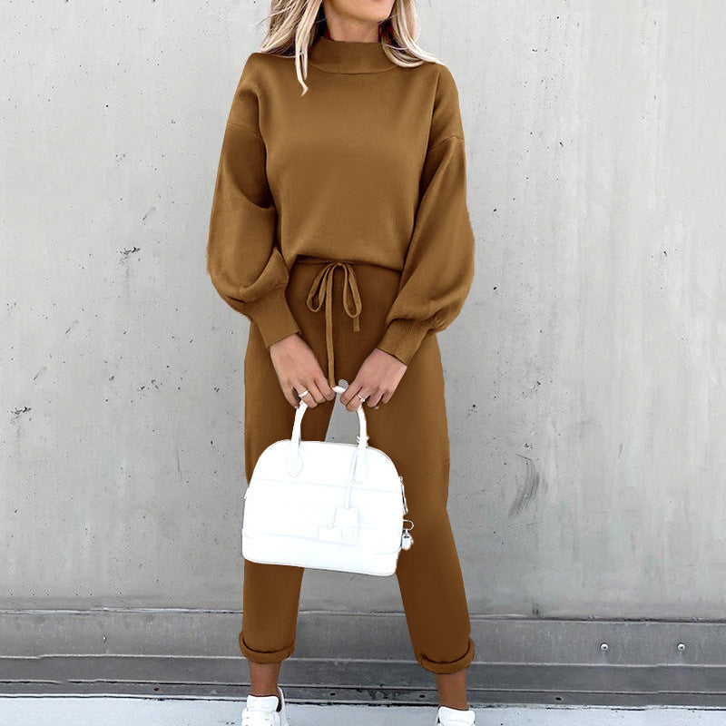 Isla Oversized Sweatshirt Two-Piece Set | Mock Neck Loungewear Set